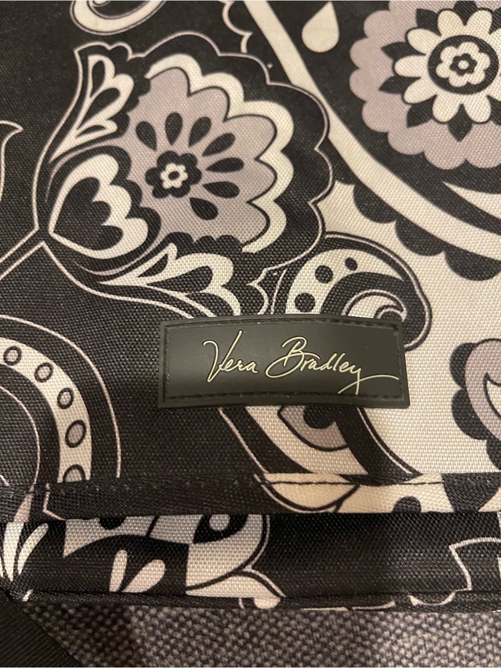 Vera Bradley Black White Floral Paisley Crossbody Bag - Picture 2 of 3
